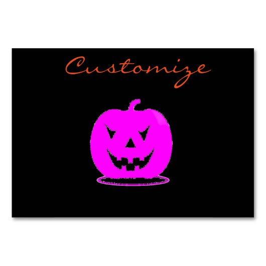 Rosa Jack o'lantern Halloween Thunder_Cove Tischnummer (Vorderseite)