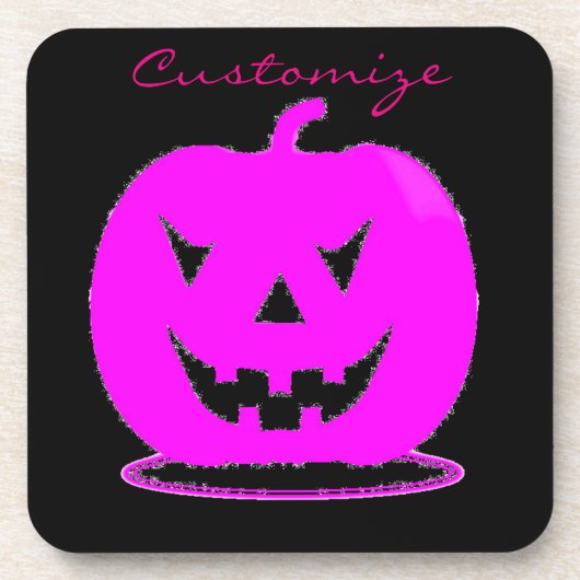 Rosa Jack o'lantern Halloween Thunder_Cove Untersetzer (Vorderseite)