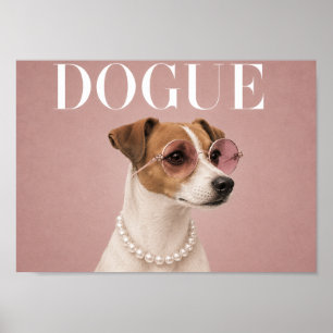 Rosa Jack Russell Terrier Hund Covergirl A4 Poster