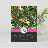 Rosa Jagd Camouflage Geburtstagsparty Einladungen (Stehend Vorderseite)