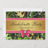 Rosa Jagd Camouflage Junggeselinnen-Abschied Einla Einladung (Vorderseite)