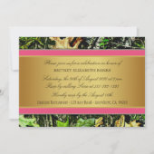 Rosa Jagd Camouflage Junggeselinnen-Abschied Einla Einladung (Rückseite)