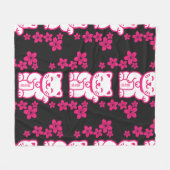 Rosa Japanisch Maneki-neko Fleecedecke (Vorderseite (Horizontal))