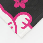 Rosa Japanisch Maneki-neko Fleecedecke (Ecke)