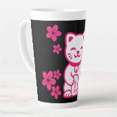 Rosa Japanisch Maneki-neko Milchtasse (Linke Ecke)