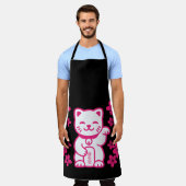 Rosa Japanisch Maneki-neko Schürze (Getragen)