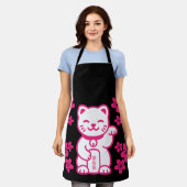 Rosa Japanisch Maneki-neko Schürze (Getragen)