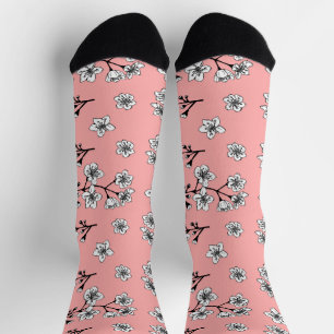 Rosa Japanisch Sakura Blossom Floral Socken