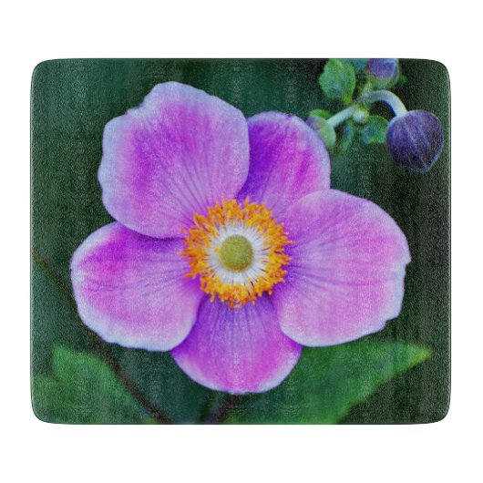 Rosa japanische Anemone-Bläserschneidplatte Schneidebrett (Vorderseite)