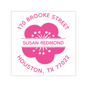 Rosa japanische Kirschblüten-Rundum-Rücksende-Adre Permastempel