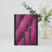 Rosa Japanische Lanterns Postkarte (Stehend Vorderseite)