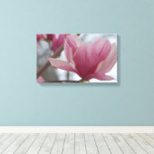 Rosa japanische Magnolia Canvas Print Leinwanddruck (Insitu (Holzboden))