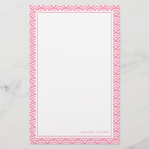 Rosa japanisches Seigaiha-Muster Briefpapier