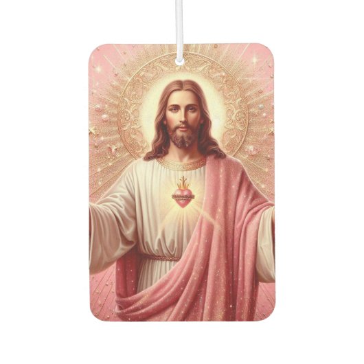 Rosa Jesus Air Freshener! Autolufterfrischer (Vorderseite)