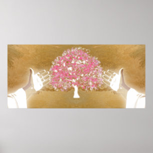 Rosa Jesus Offene Arme Nägel in Händen Baum des Le Poster