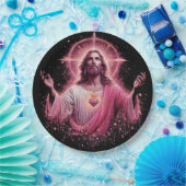 Rosa Jesus Papier Teller! Pappteller (Party)