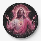 Rosa Jesus Papier Teller! Pappteller (Vorderseite)