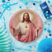 Rosa Jesus Papier Teller! Pappteller (Party)