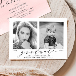 Rosa | Jetzt und dann Foto Graduation Party Einladung