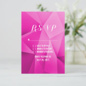 Rosa Jewel Tones Wedding RSVP Card (Stehend Vorderseite)