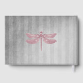 Rosa Jeweled Dragonfly Wedding Gästebuch (Rückseite)
