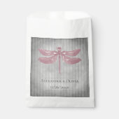 Rosa Jeweled Dragonfly Wedding Geschenktütchen (Vorderseite)