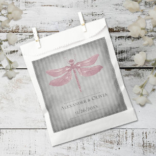 Rosa Jeweled Dragonfly Wedding Geschenktütchen