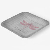 Rosa Jeweled Dragonfly Wedding Pappteller (Gewinkelt)