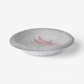Rosa Jeweled Dragonfly Wedding Pappteller (Gewinkelt)