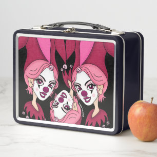 Rosa Joker und Possenreißer Metall Brotdose