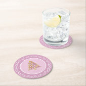 Rosa Joyoux Weihnachten Papierplatte Runder Pappuntersetzer (Vor Ort)