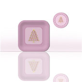 Rosa Joyoux Weihnachten Papierplatte Runder Pappuntersetzer