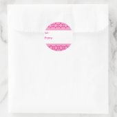 Rosa jüdische Sterne Geschenktasten Runder Aufkleber (Tasche)