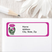 Rosa Jugendstil-Blume (Insitu)