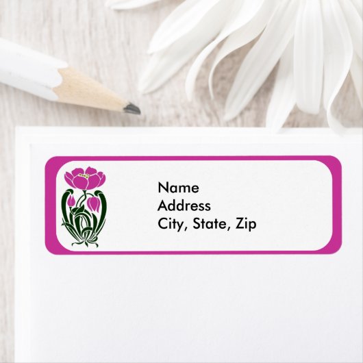 Rosa Jugendstil-Blume (Insitu)