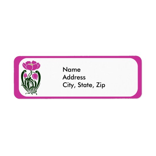 Rosa Jugendstil-Blume (Vorne)