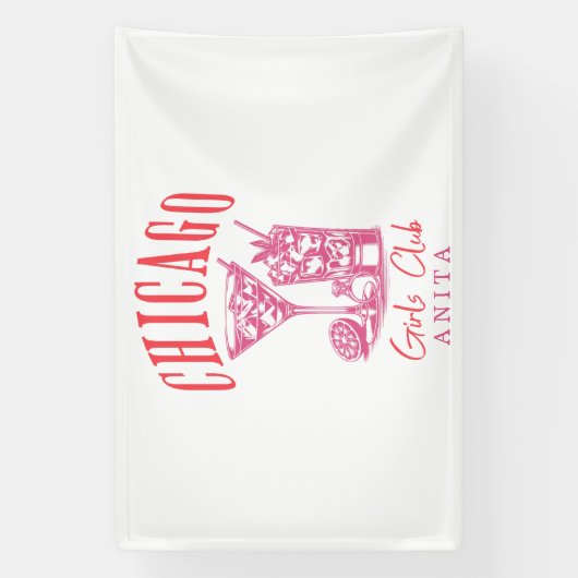 Rosa Junggeselinnen-Abschied Banner (Vertikal)