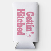 Rosa Junggeselinnen-Abschied "Gettin’ Hitched" Selters Dosenkühler (Rückseite)