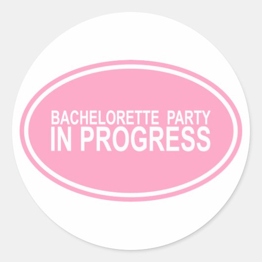 Rosa Junggeselinnen-Abschied in Progress T-Shirts  Runder Aufkleber (Vorderseite)