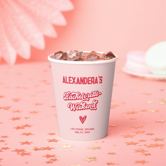 Rosa Junggeselinnen-Abschied Pappbecher (Insitu)