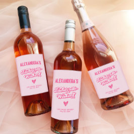 Rosa Junggeselinnen-Abschied Weinetikett