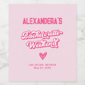 Rosa Junggeselinnen-Abschied Weinetikett (Einzelnes Label)