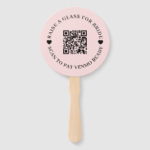 Rosa Junggesellinnen-QR-Braut-Design Fächer