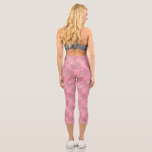 Rosa Jungle Tiger Pattern Capri Leggings (Rückseite)
