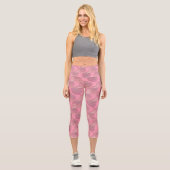 Rosa Jungle Tiger Pattern Capri Leggings (Vorderseite)