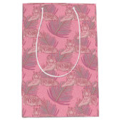 Rosa Jungle Tiger Pattern Mittlere Geschenktüte (Vorderseite)