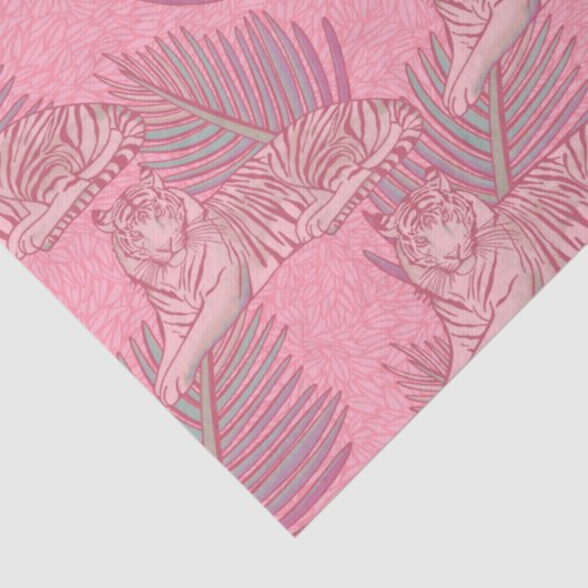 Rosa Jungle Tiger Pattern Seidenpapier (Detail)