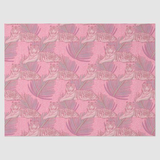 Rosa Jungle Tiger Pattern Seidenpapier (Vorderseite)
