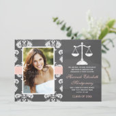 ROSA JURISTISCHE EINLADUNG (Stehend Vorderseite)