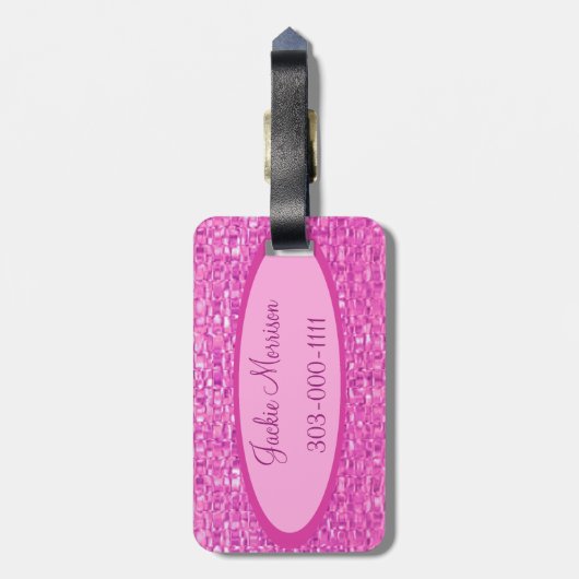 Rosa Juwel-Gepäckanhänger Gepäckanhänger (Rückseite vertikal)